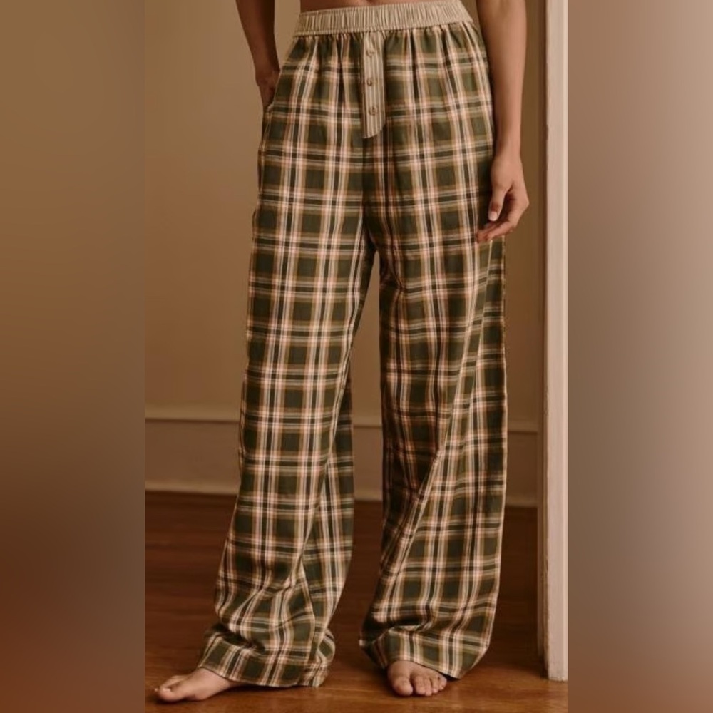 Women’s Anthropologie The Wren Flannel Print Boxer Pants - Set of 2 Large